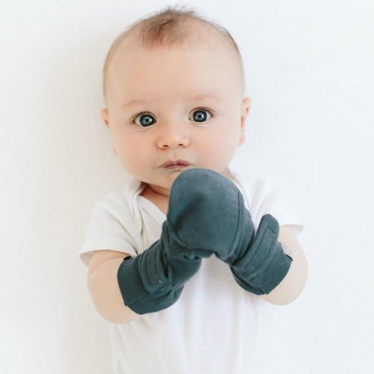 STAY ON MITTS | MIDNIGHT — Bamboo Organic Cotton Blend, 0–6M