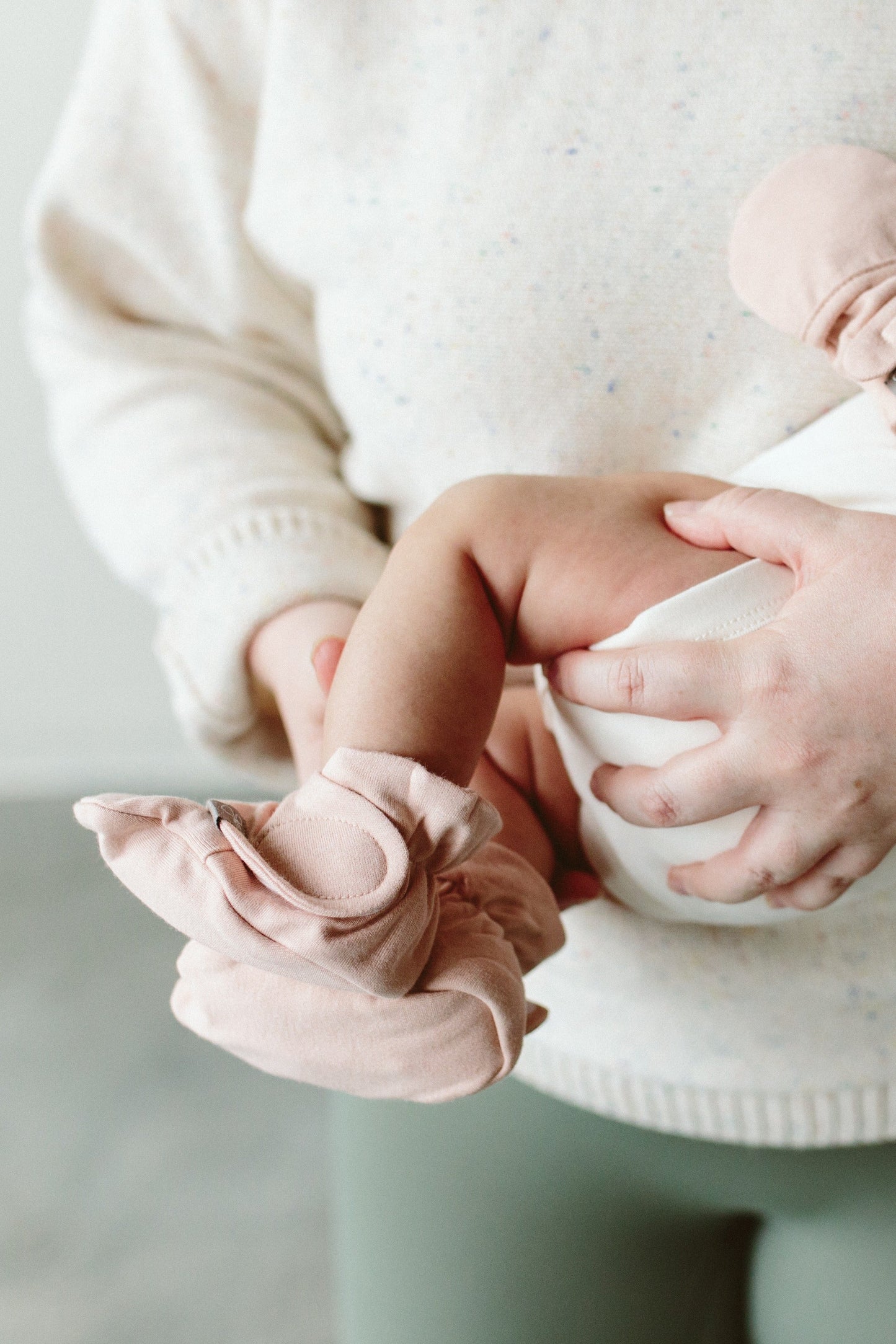 PREEMIE STAY ON BOOTS | ROSE — Bamboo Organic Cotton Blend, NICU Approved Preemie Size