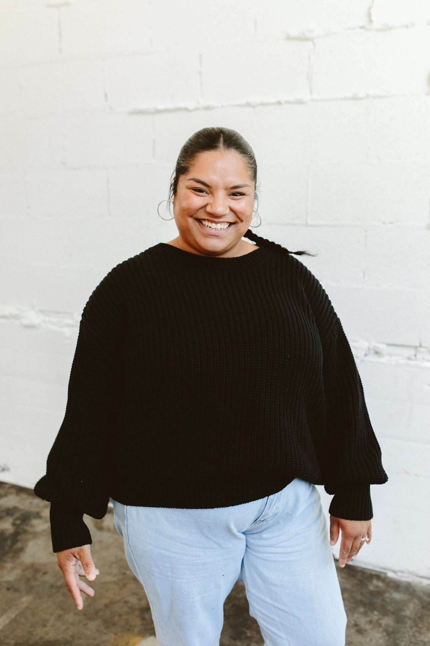 ADULT CHUNKY KNIT SWEATER | SHADOW