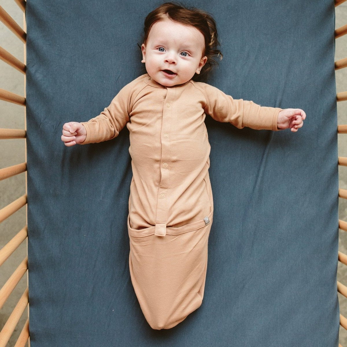 24 HOUR CONVERTIBLE GOWN | SANDSTONE — Bamboo Organic Cotton Blend, Preemie–6M