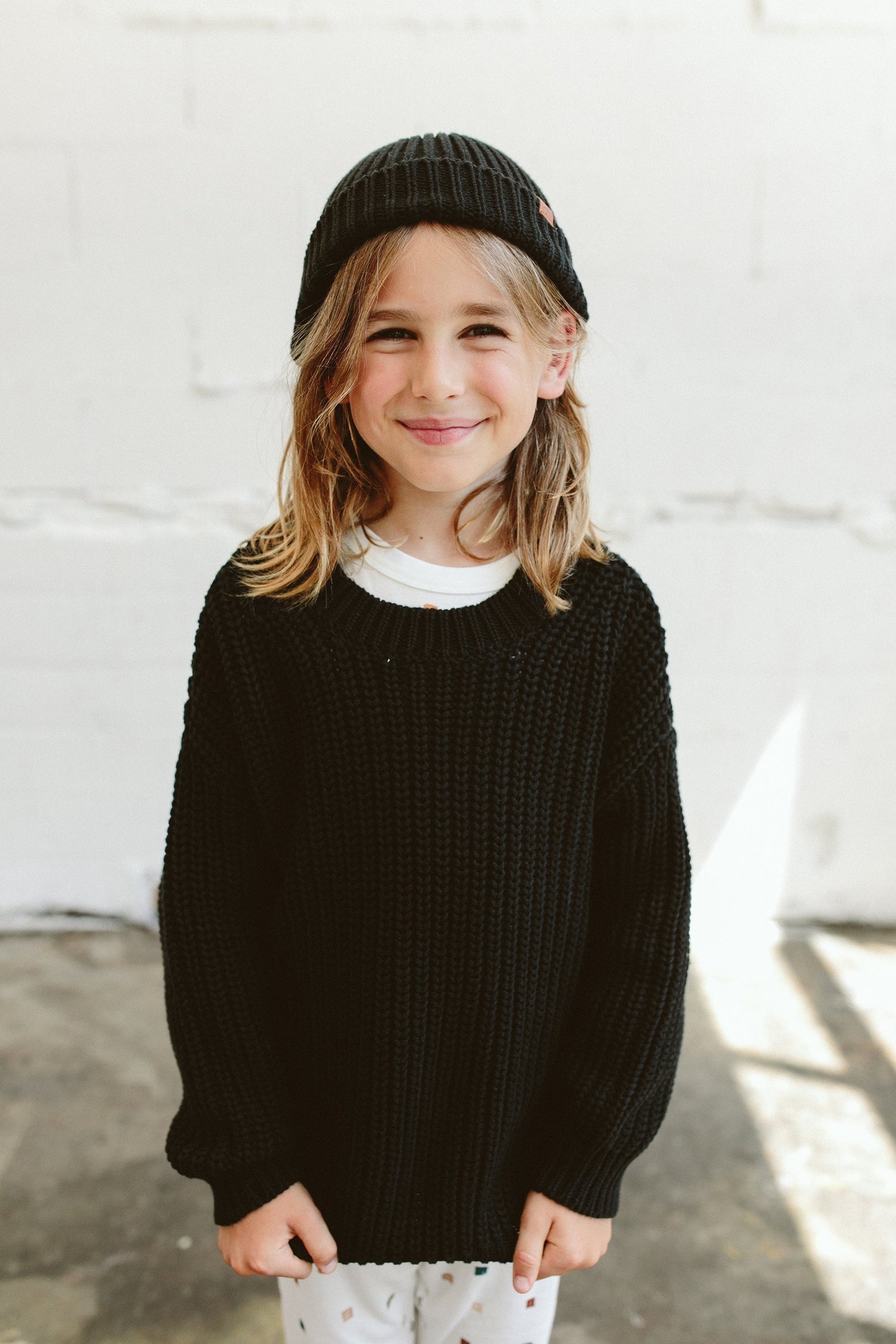 BIG KID CHUNKY KNIT SWEATER | SHADOW