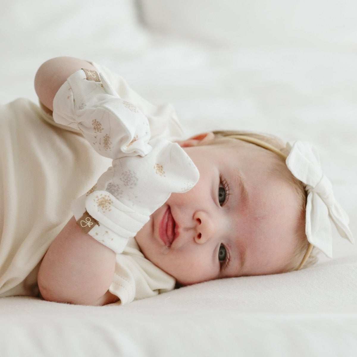 STAY ON 3-PACK MITTS | LAVENDER + DANDELION + HIGH PRAIRIE — Bamboo Organic Cotton Blend, 0–6M