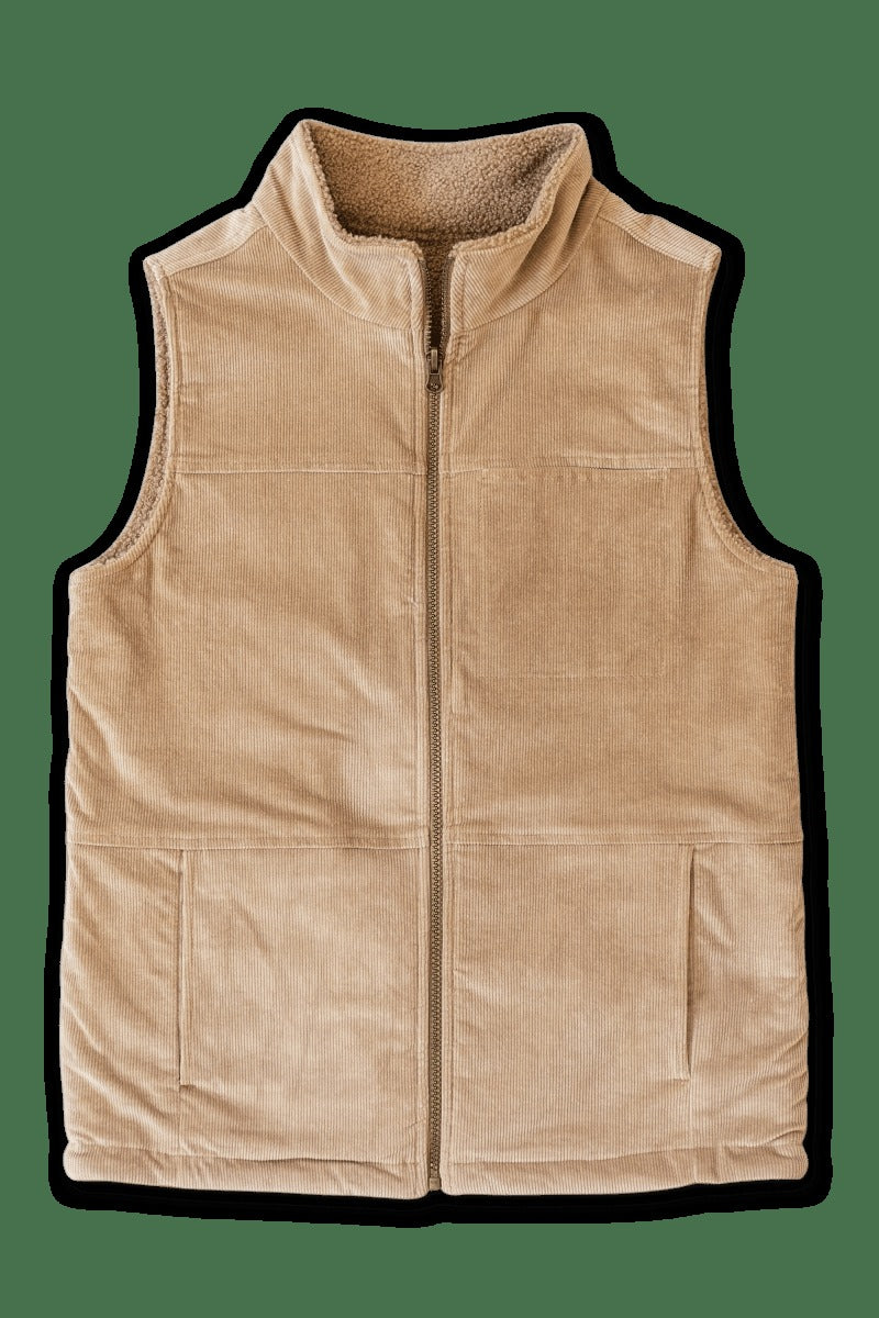 ADULT SHERPA/CORDUROY REVERSIBLE VEST | CHAMPIGNON