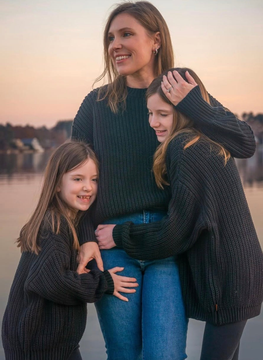 ADULT CHUNKY KNIT SWEATER | SHADOW