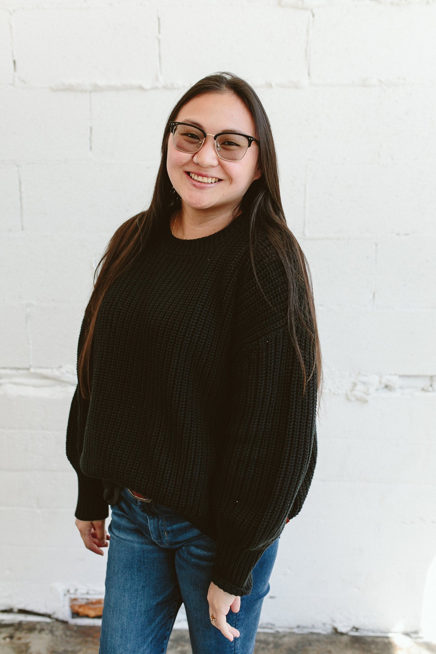 ADULT CHUNKY KNIT SWEATER | SHADOW