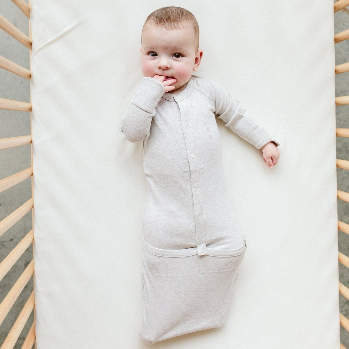 24 HOUR CONVERTIBLE GOWN | STORM GRAY — Bamboo Organic Cotton Blend, Preemie–6M
