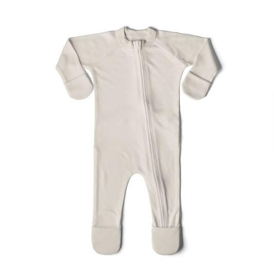 GROW WITH YOU FOOTIE | BIRCH — Bamboo Organic Cotton Blend, 0–6M